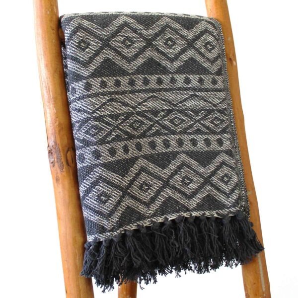 Mantas Boho Confort - Gris Geométrico