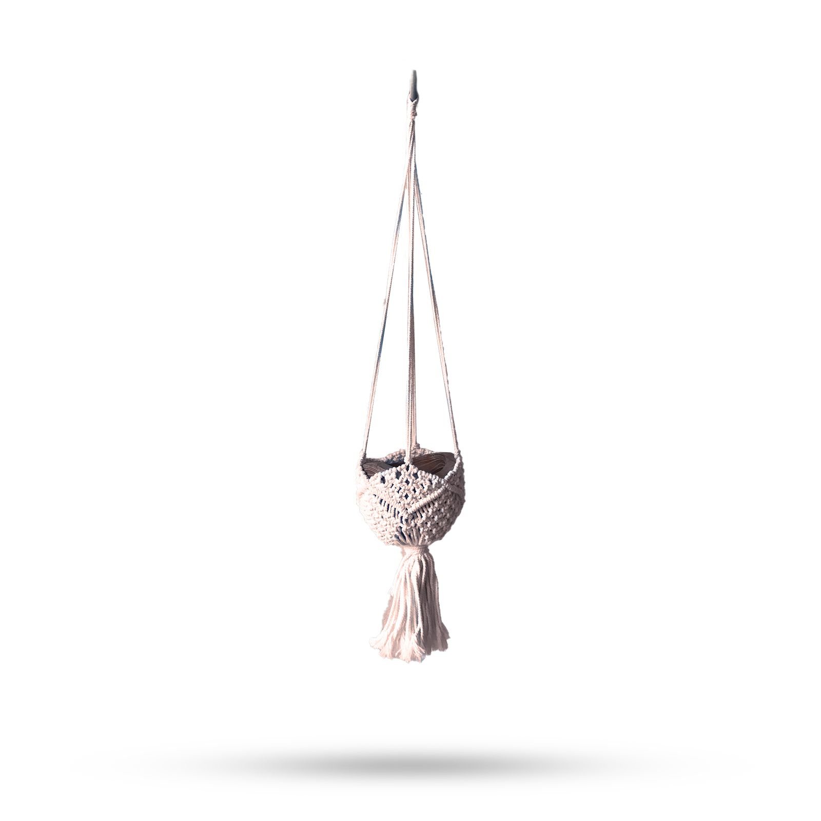Macetero de macramé beige, referencia MacP-14